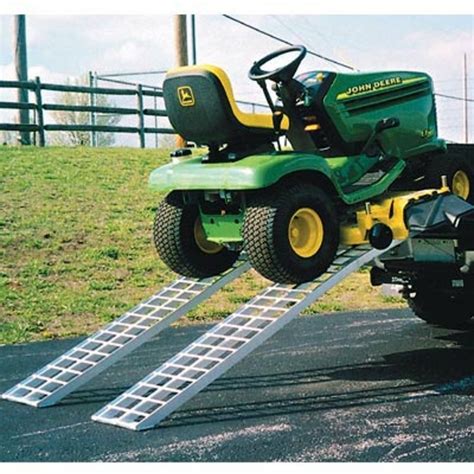 With a 600-pound weight capacity each, these heavy-duty ATV ramps can be used separately for scooters and dirt bikes or used together for 4-wheeled vehicles up to 1200-pounds. . Mower ramp for truck